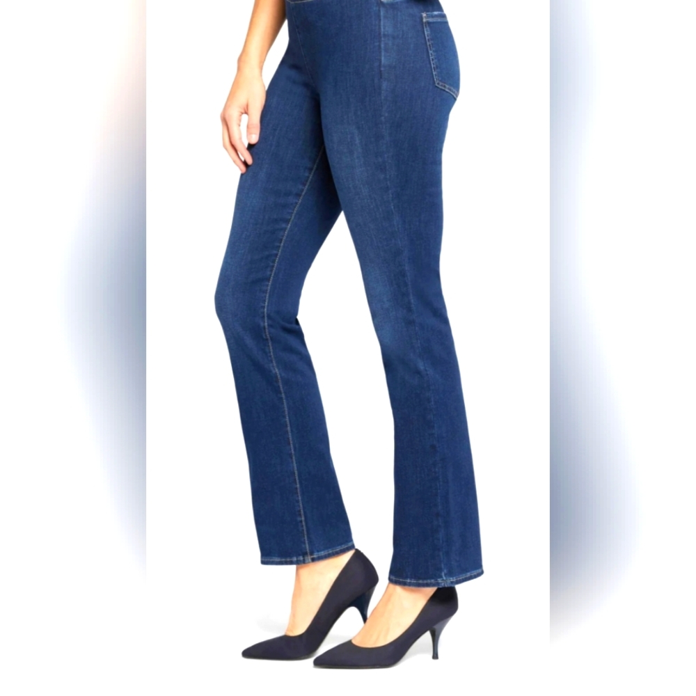 NYDJ Pull-On Straight  leg  hugs and sculpts curves. Slimming jeans